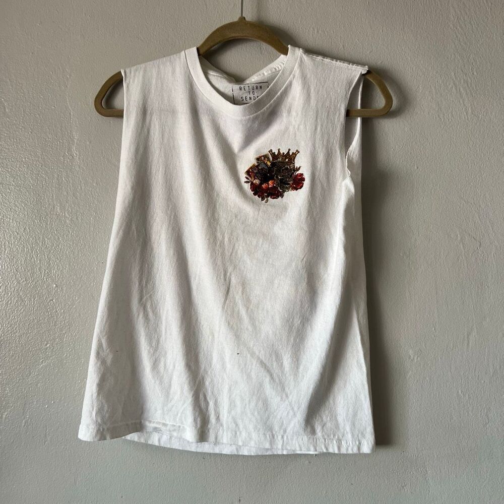 Return to sender 100% cotton sleeveless t-shirt graphic life is a gamble